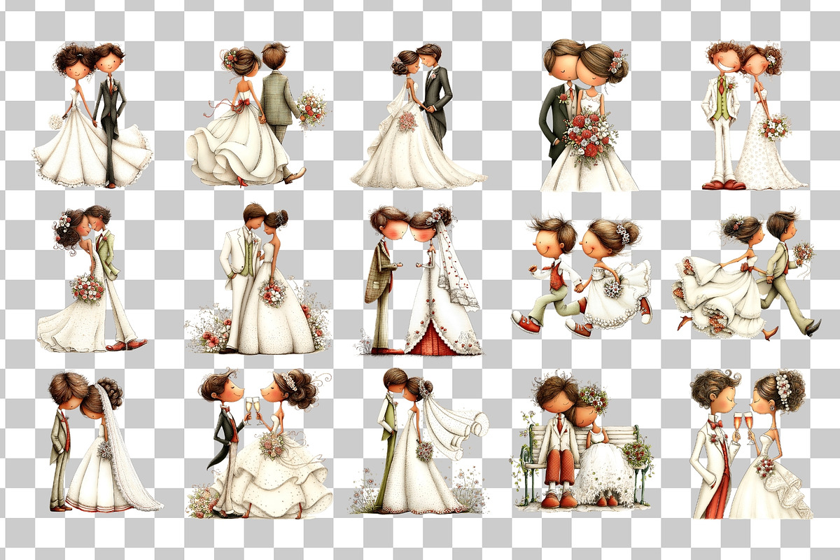 Wedding Couple PNG Clipart, a Person Illustration by Nicolle's Colorful Art (Photo 3 of 4)