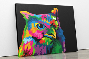 Owl colorful popart vector artwork