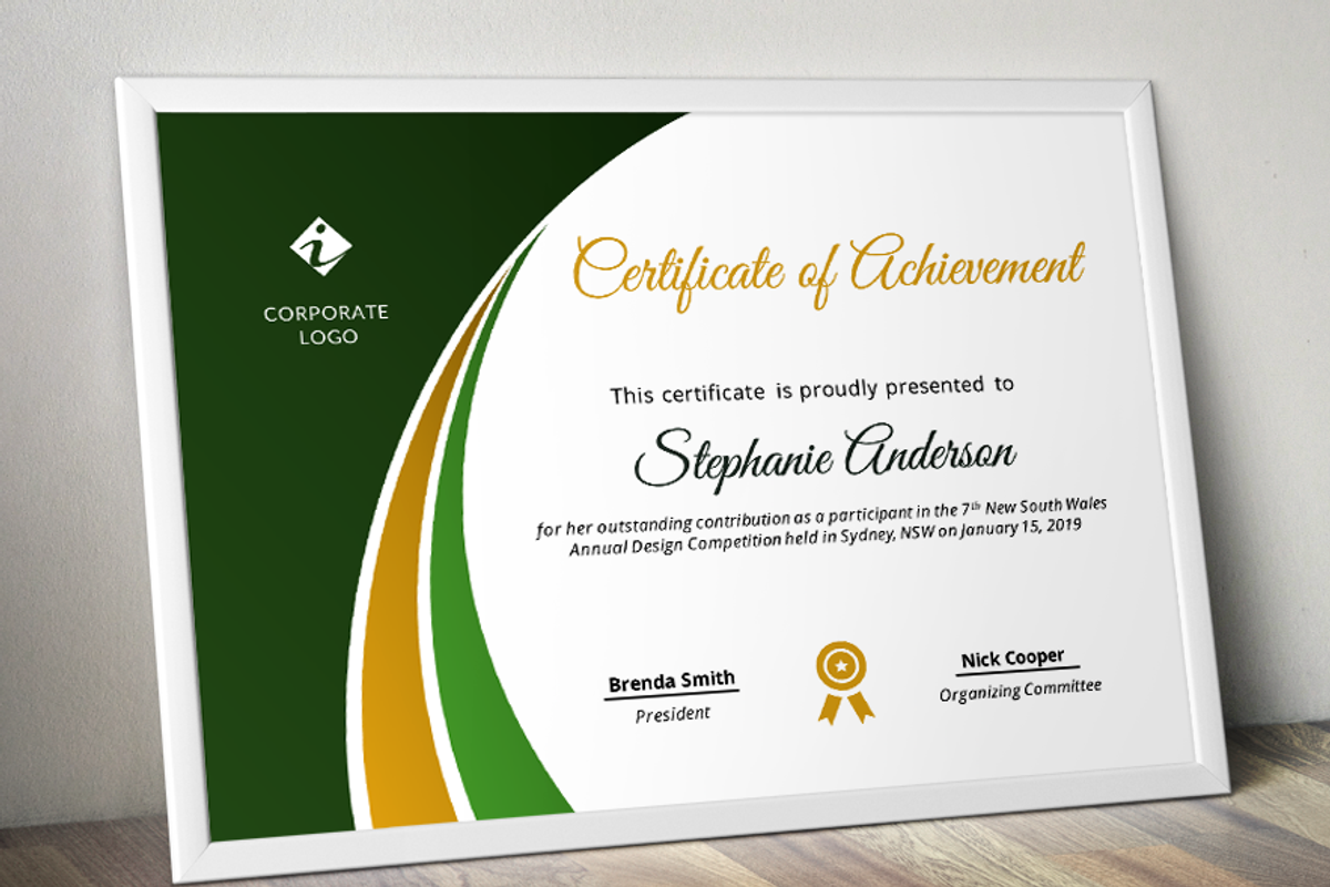 Modern Certificate Template (pptx), a Stationery Template by Inkpower (Photo 2 of 6)