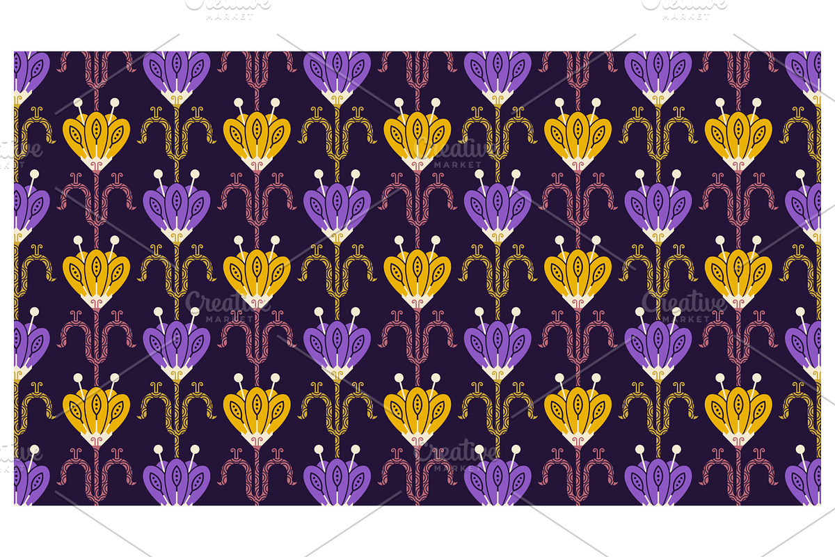 Art Deco Floral Motif, a Pattern Graphic by Creative Backgrounds