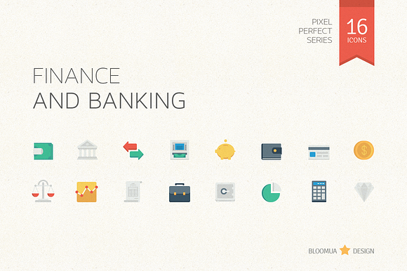 Finance Banking Flat Icons