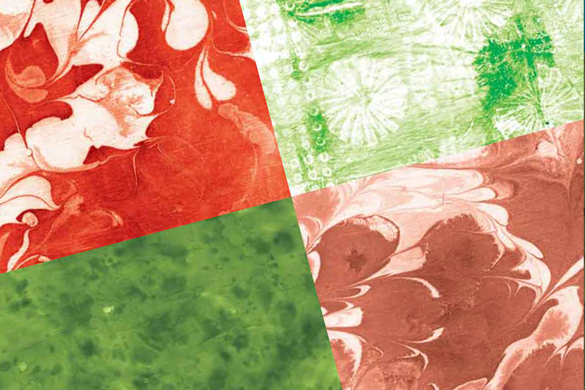 Red, green and yellow papers, a Pattern Graphic by Liz Plummer (Photo 5 of 5)