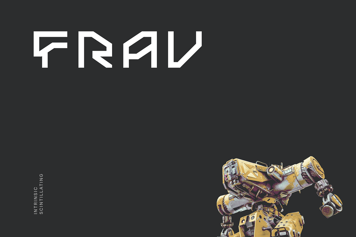 Frav Futuristic Tech Font, a Font by baqoos (Photo 1 of 8)