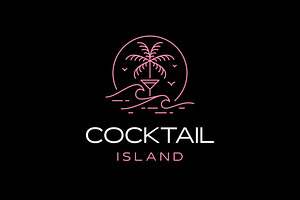 Cocktail Bar Island Logo, a Branding & Logo Template by Buqancreative
