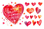 Watercolor hearts set #3, a Decorative Illustration by natsa (Thumbnail 1 of 5)