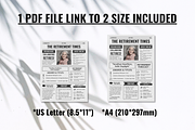 1 Page Newspaper Retirement Template, a Magazine Template by ZoloDesignHub (Thumbnail 3 of 8)