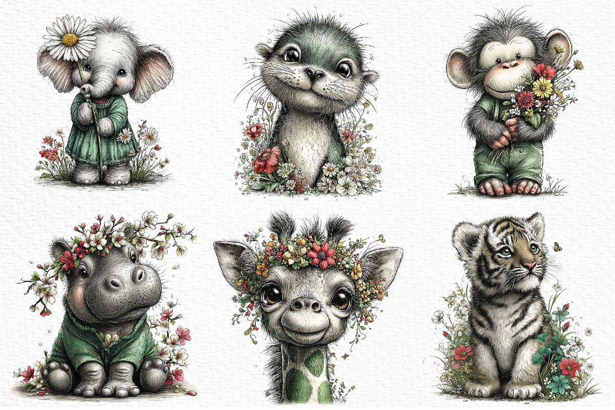 Spring Baby Animals Clipart Png, an Illustration by Craft Nest (Photo 6 of 11)