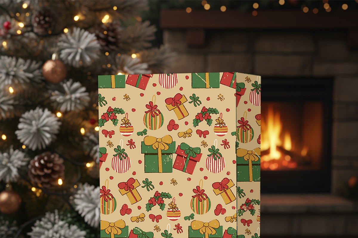 Christmas retro pattern, a Texture Illustration by JYa_Design (Photo 2 of 2)