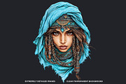 Berber Tuareg Woman clipart Set, a Person Illustration by ThatsDesignArt (Thumbnail 2 of 10)