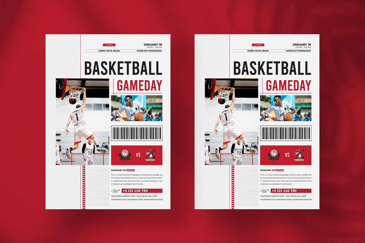 Basketball Matchday Flyer Template, a Flyer Template by Tanmoy Topu (Photo 4 of 6)