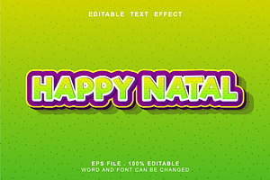 Editable Text Effect Happy Natal