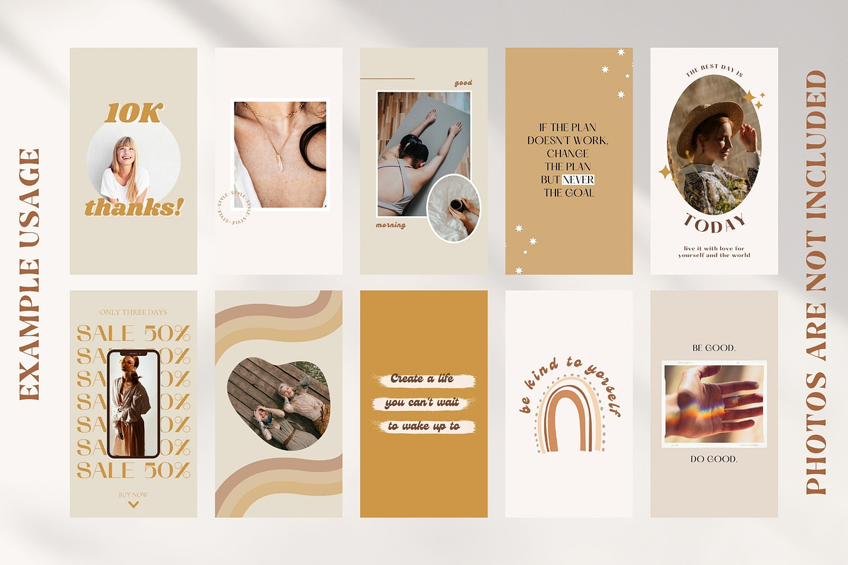 Boho Instagram Story Templates Canva, a Social Media Template by Boltik Studio (Photo 4 of 8)