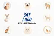 Cute Cat Portrait Round Clipart, an Animal Illustration by New-School-Wave (Thumbnail 1 of 5)