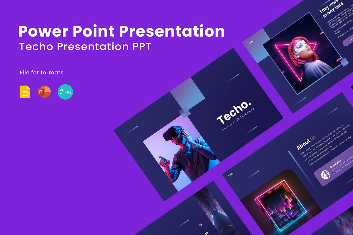 Techo Presentation PPT, a Presentation Template by Recreative (Photo 1 of 6)