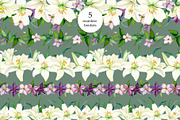 Lilies & Clematis Illustrations, an Illustration by SunnJaneArt (Thumbnail 8 of 13)