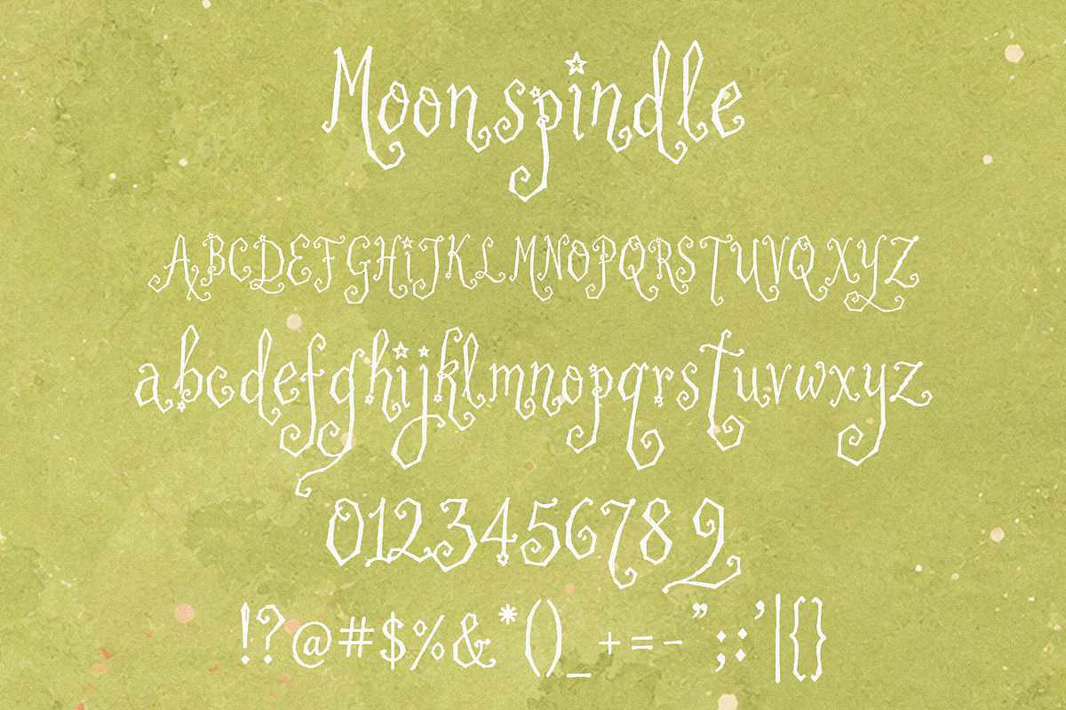 Moonspindle - Whimsy Font, a Handwritten Font by Lilithcollageart (Photo 11 of 14)