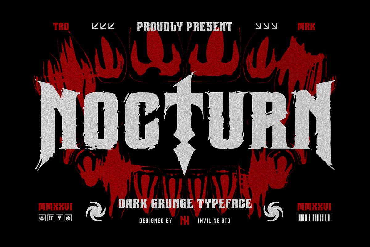 Nocturn - Display Grunge Font, a Handwritten Font by Inviline.co (Photo 1 of 15)