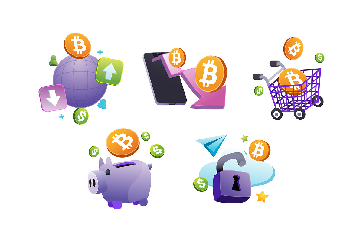 Bitcoin Vol 1 3D Illustration Set, an Object Graphic by SLAB! Design (Photo 2 of 3)