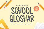 School Gloshar Font, a Handwritten Font by QR Design Studio (Thumbnail 1 of 6)