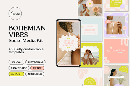 Bohemian vibes | Social Media Kit