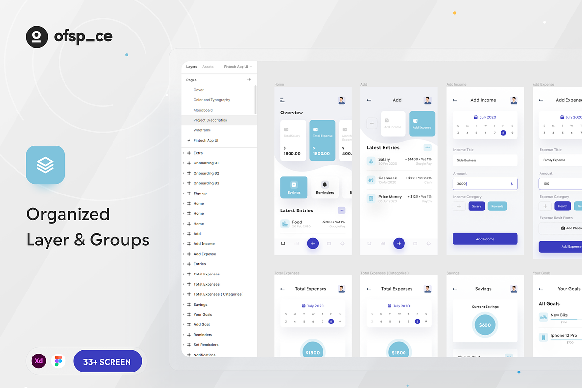Flux - Expense Management UI Kit, an App Template by Ofspace Digital Agency (Photo 4 of 5)