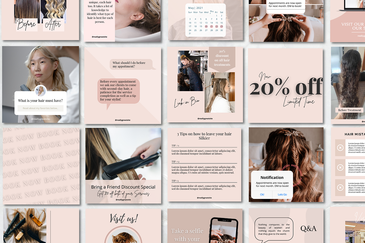 Hairstylist Instagram Templates, a Social Media Template by Social Assumptions (Photo 7 of 7)