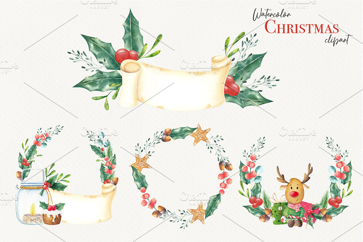 Watercolor  Christmas Collection, a Graphic by NinaBrai (Photo 3 of 6)