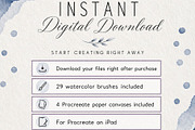 Pigment & Paper Brushes Procreate, a Brush Add-On by Fins and Fiction (Thumbnail 12 of 13)
