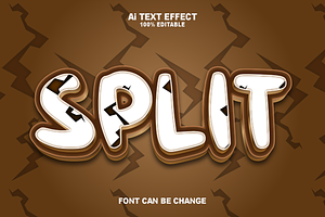 Illustration Split 3D Text Effect