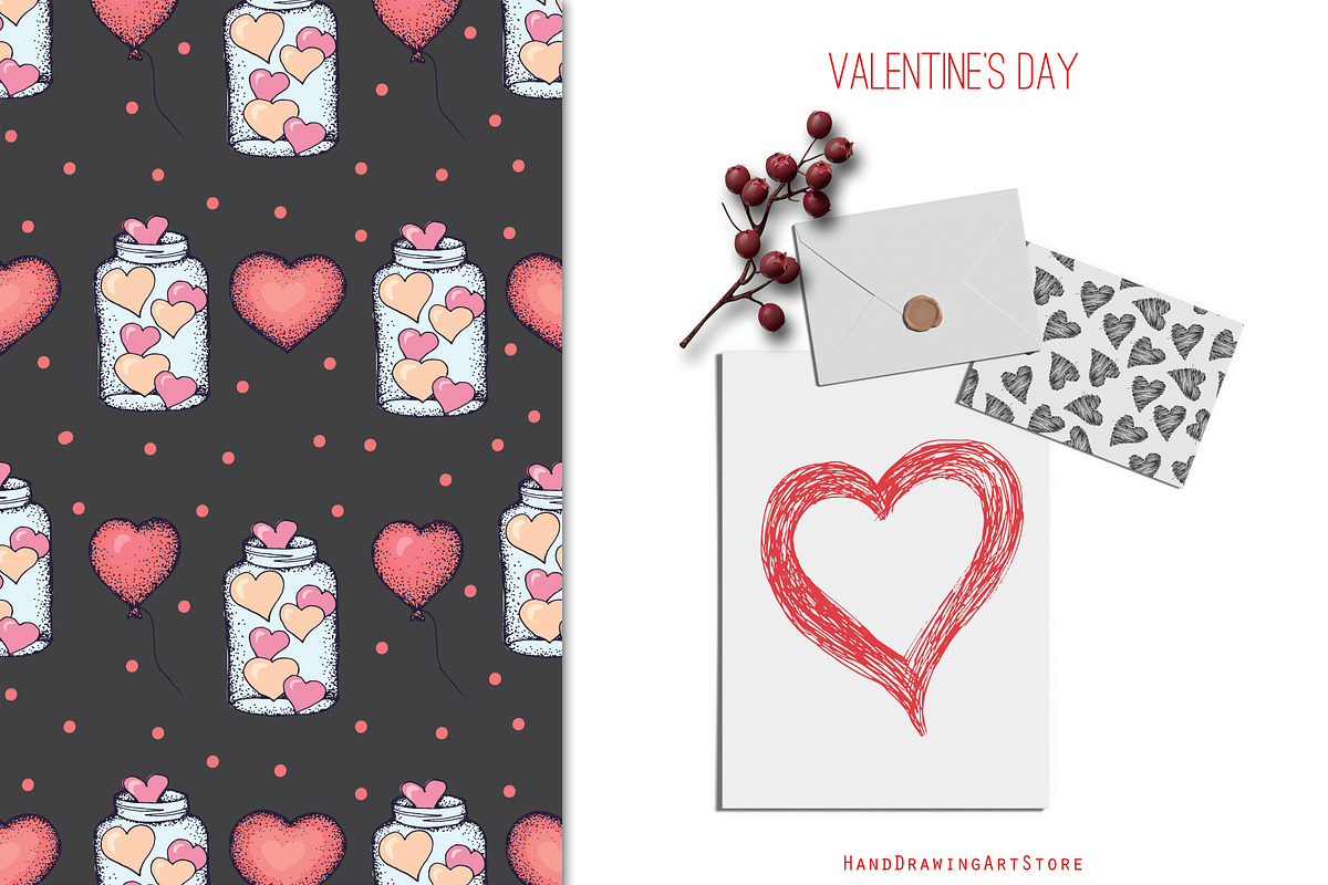 Valentine's Day Collection, a Background Graphic by Hand drawn Boutique (Photo 6 of 8)