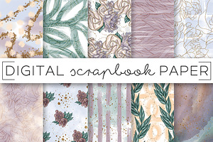 Mauve Pastel Abstract Paper Set, a Pattern Graphic by TWG Designs