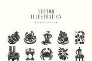 Linocut Kitchen | Poster Builder, an Object Graphic by KetteCreate (Thumbnail 13 of 16)