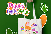 Piggy Easter Digital Clip Art, a Seasonal Illustration by Cozy Cat Design (Thumbnail 5 of 7)