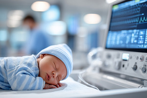 Peaceful newborn baby sleeping in a, a Health & Medical Photo by MistyDay