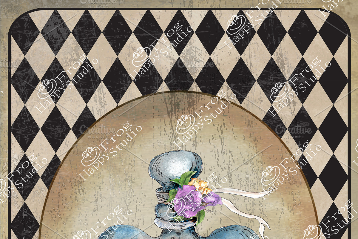 Alice in Wonderland Card Drink Me, a Decorative Illustration by Arevka
