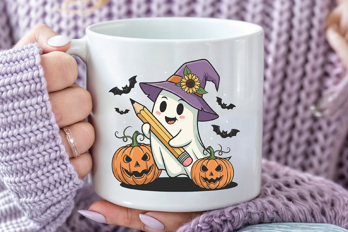 Retro Teacher Ghost PNG Halloween, an Illustration by CraftArtStudio (Photo 4 of 4)