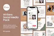 Writers Social Media Pack - Canva, a Social Media Template by Crevo Studio (Thumbnail 1 of 11)