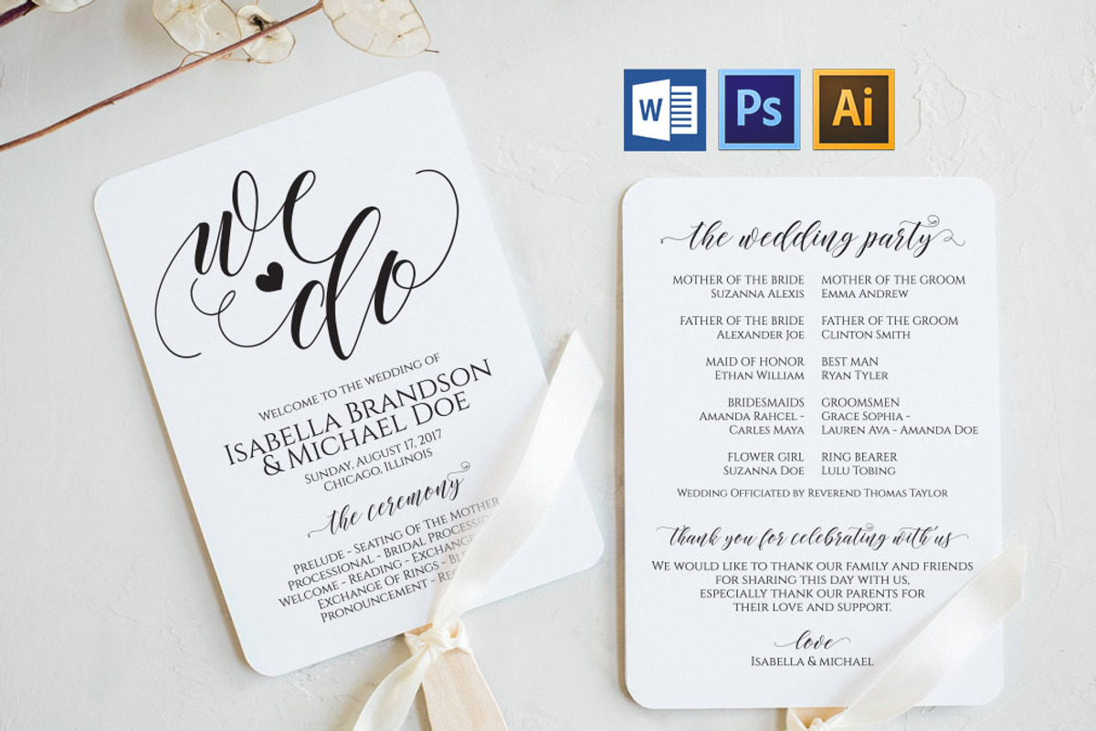 Wedding Program Fan SHR378, an Invitation Template by Shafura_Wedding (Photo 1 of 5)