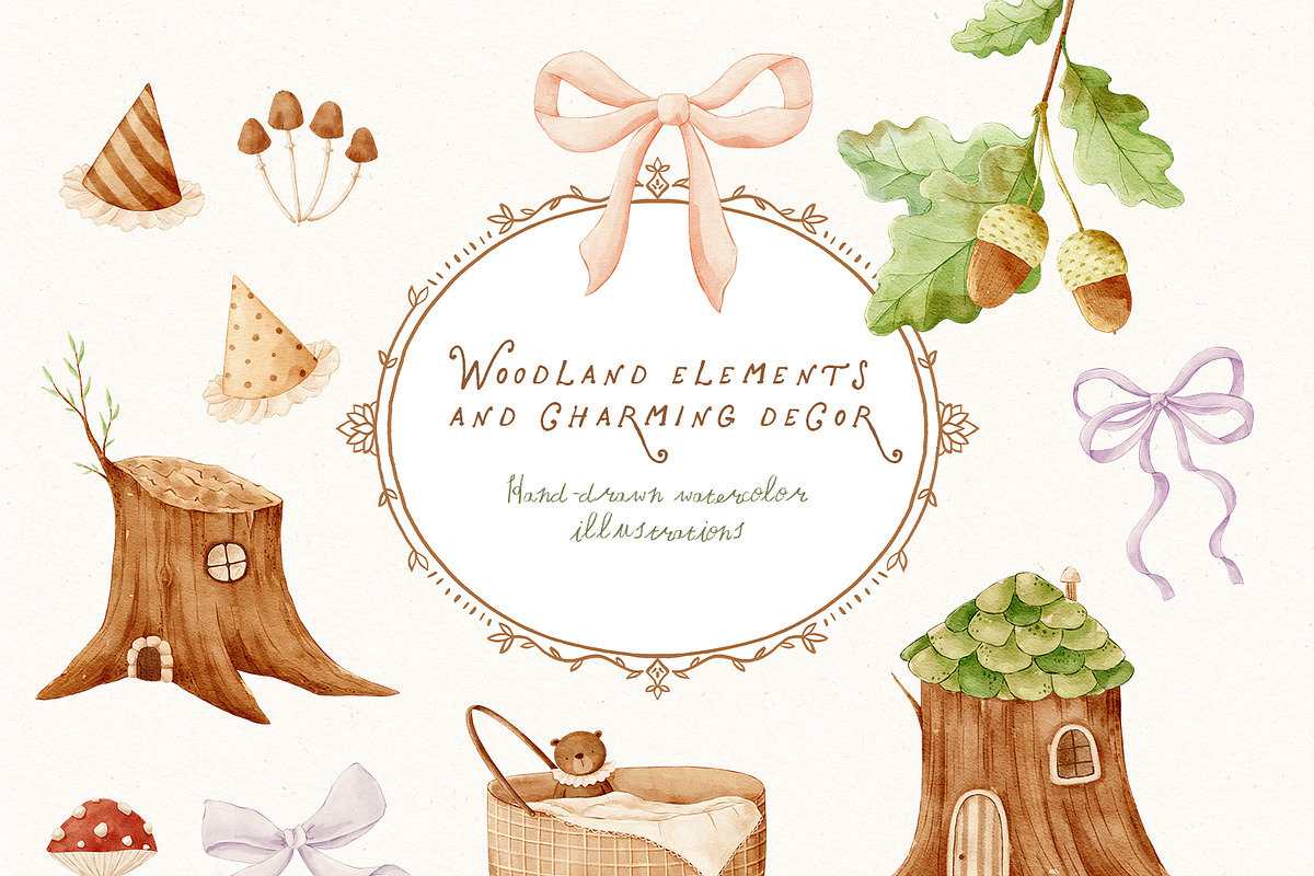 Charming meadow - woodland clipart, a Decorative Illustration by polikarpovaart (Photo 10 of 30)