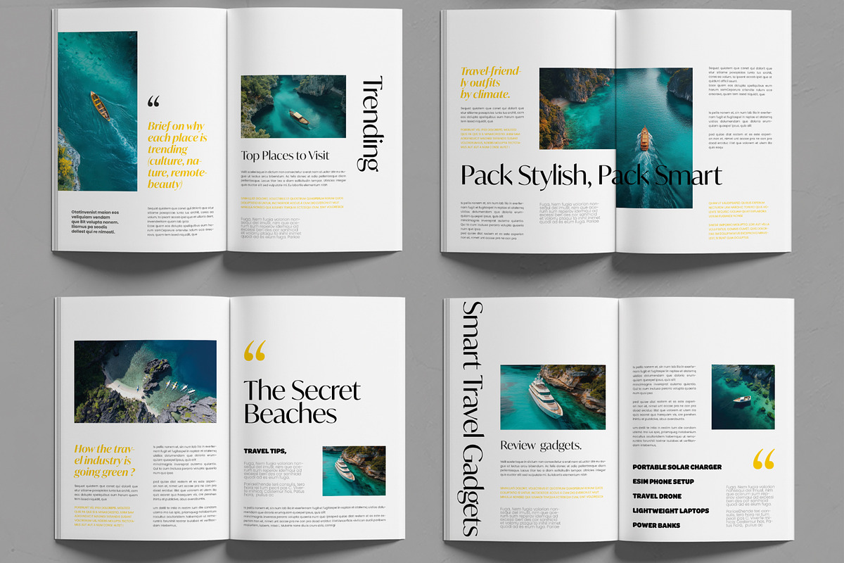Travel Magazine Layout Template preview 3