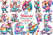 Hip Hop Easter Girl Clipart, an Illustration by DreamCafeArt (Thumbnail 1 of 5)
