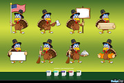 Thanksgiving Turkey – Set 2, an Animal Illustration by DesignWolf (Thumbnail 2 of 2)