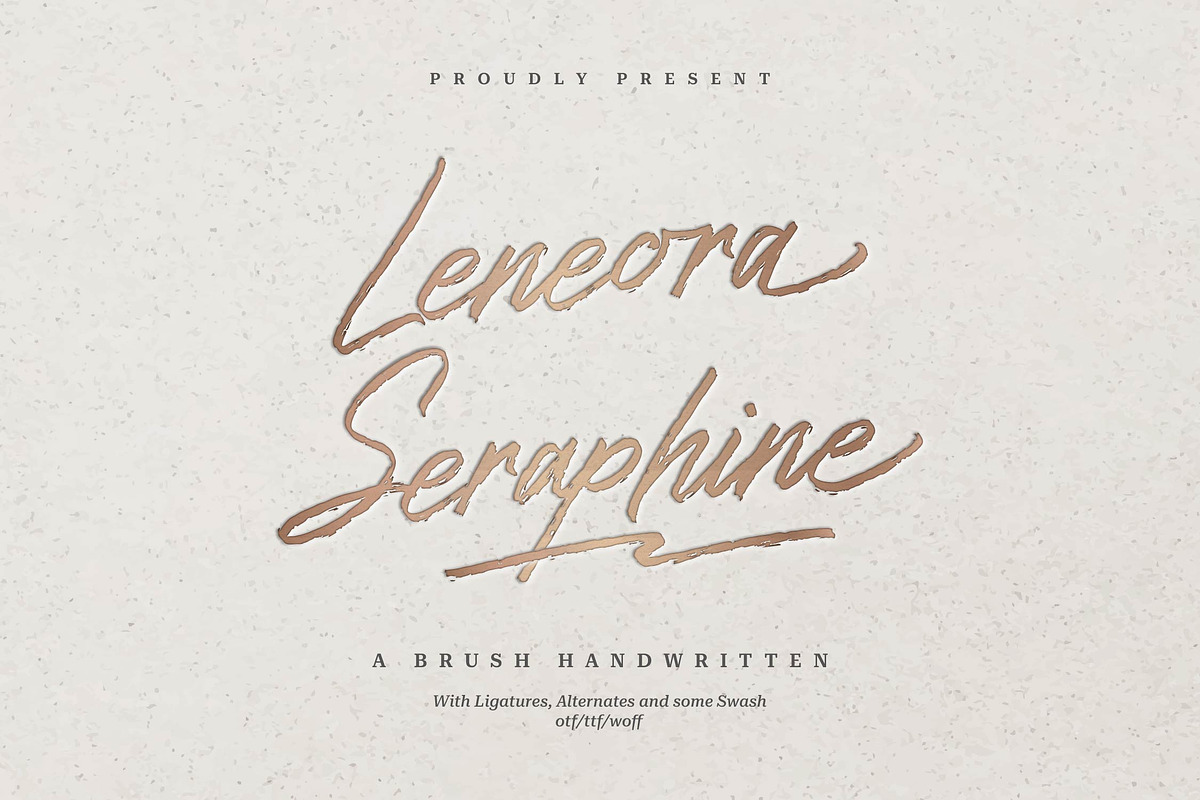 Leneora Seraphine Brush Handwritten, a Script Font by Denustudios (Photo 1 of 15)