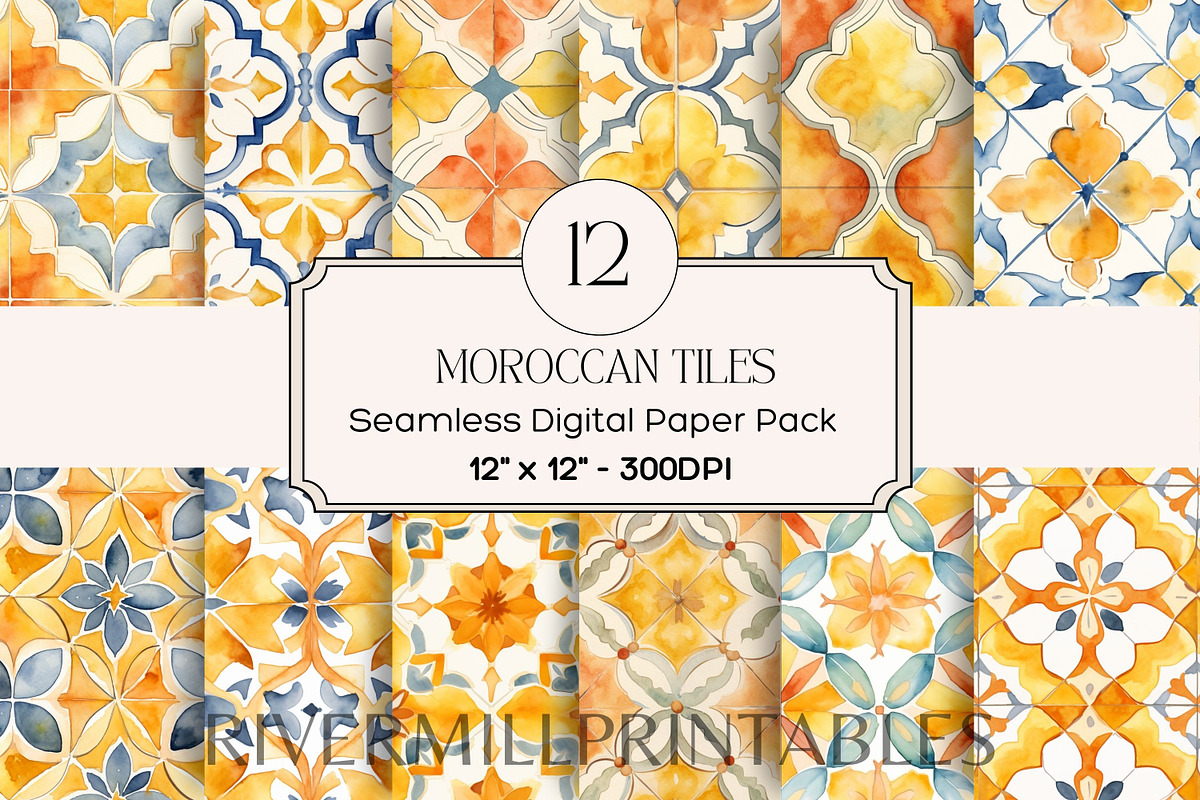 Seamless Moroccan Backgrounds, a Background Graphic by Rivermill Printables (Photo 1 of 2)