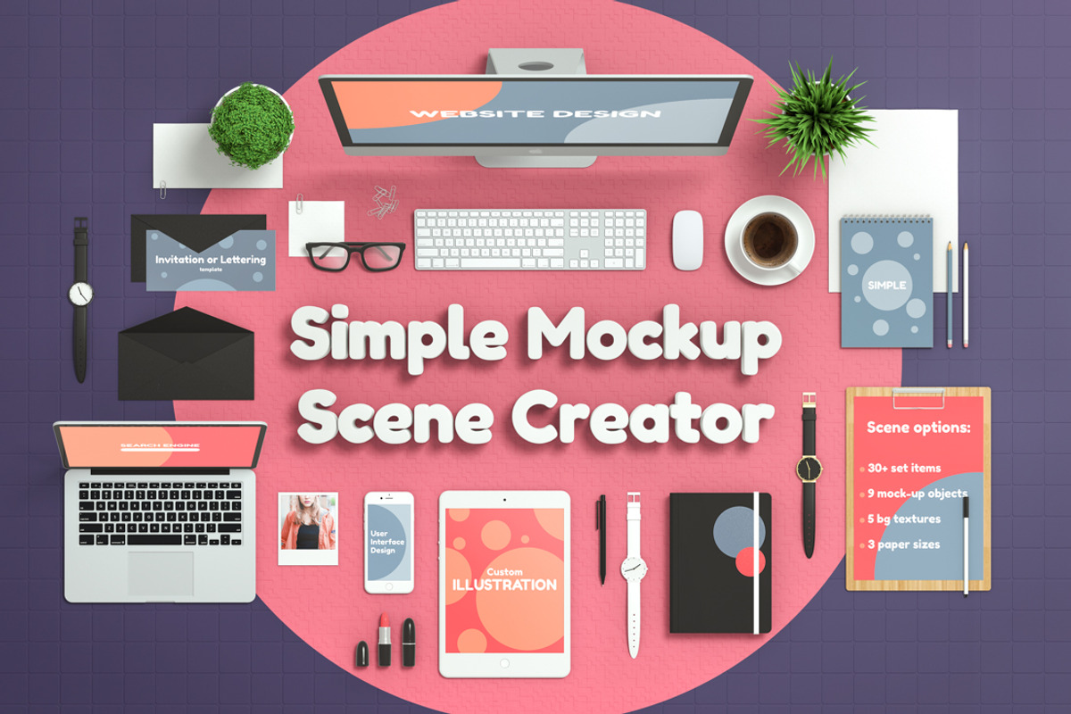Simple Mockup Scene Creator, a Books & Magazine Mockup by Aedon Design (Photo 1 of 7)