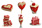 Valentine’s Day Sweets Clipart, an Illustration by DreamArtGraphic (Thumbnail 3 of 4)