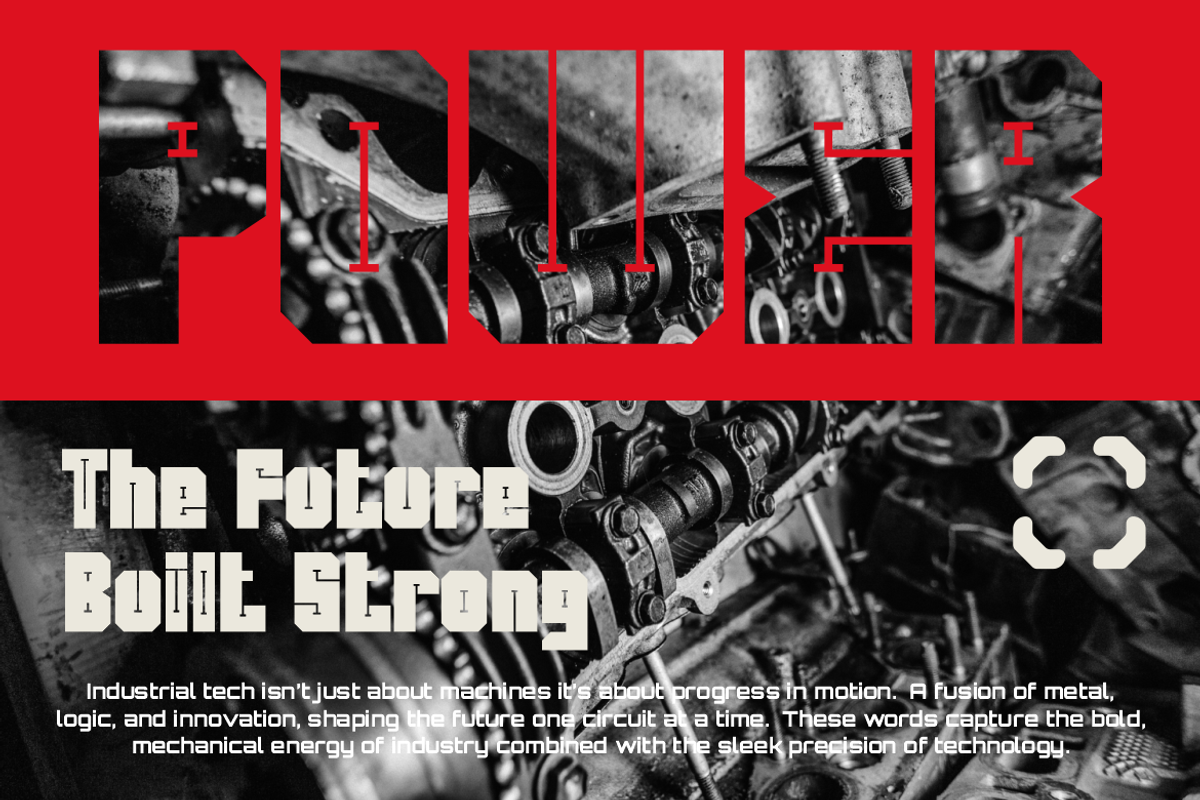 Dexvor Bold Industrial Display Font, a Font by PutraCetol Studio (Photo 2 of 5)