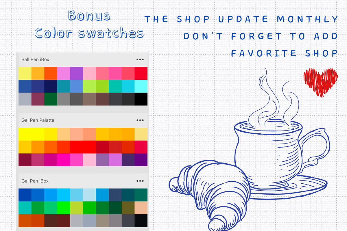 28 Ballpoint pen procreate brushes, a Brush Add-On by ProcreateiBox (Photo 9 of 9)
