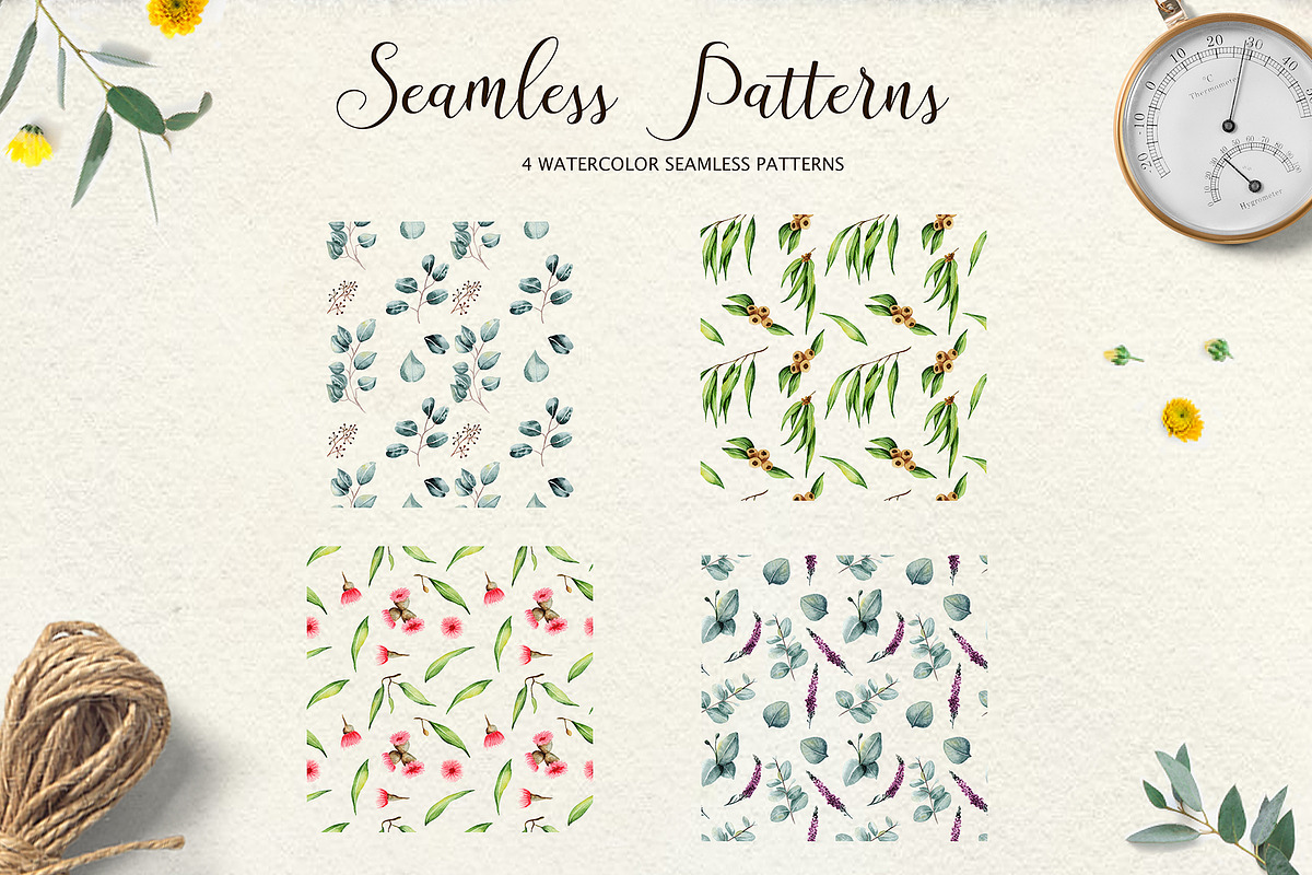 Eucalyptus Collection+Letter, a Decorative Illustration by Astarte_design (Photo 9 of 11)