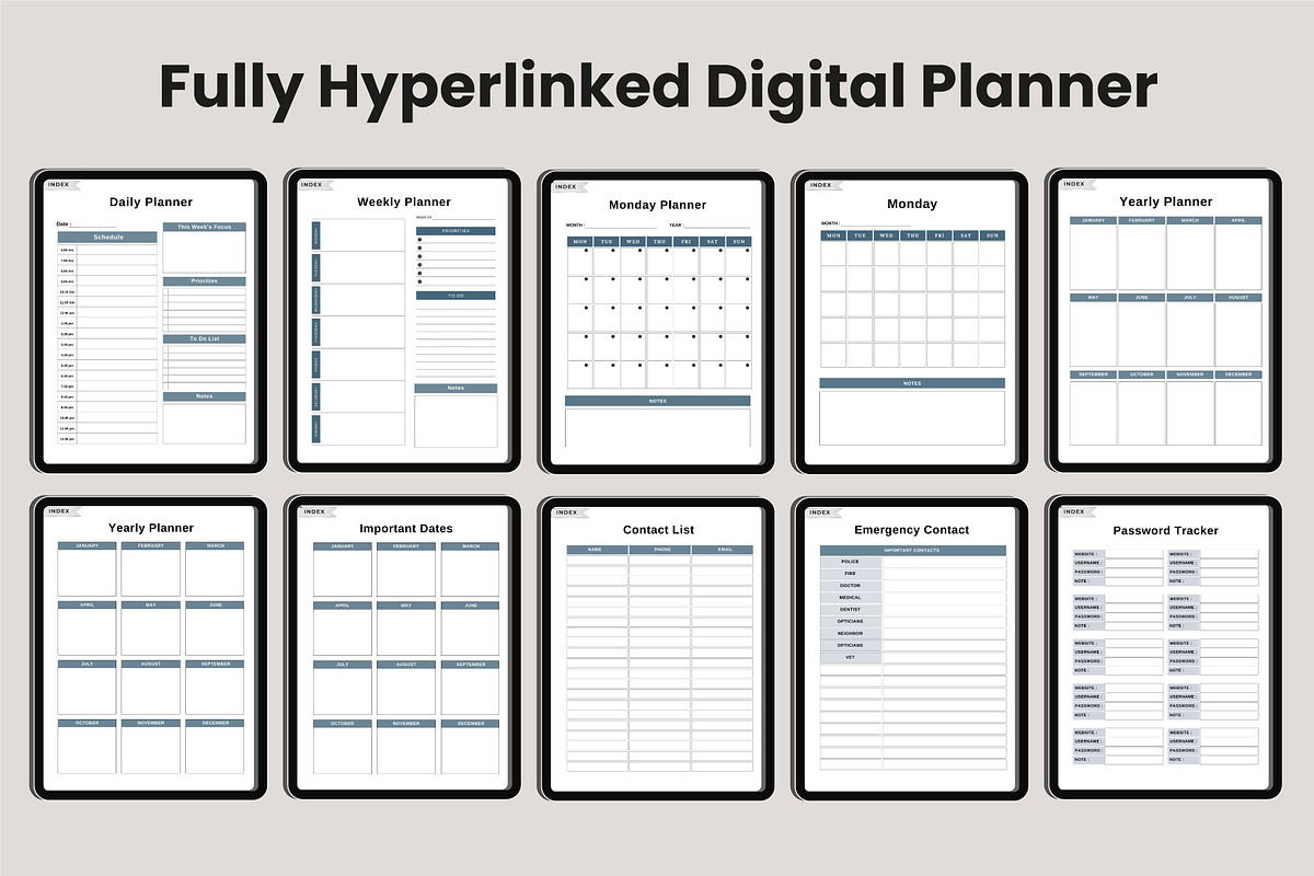 2025 Digital Planner 365 Days Canva, a Stationery Template by Designmela01 (Photo 2 of 8)